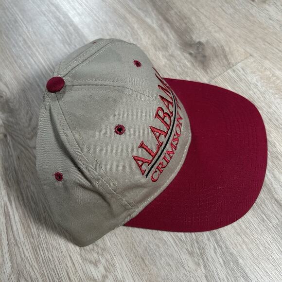 Vintage Alabama Crimson Tide Hat Snapback College Youngan Beige Red Cap - Picture 9 of 9